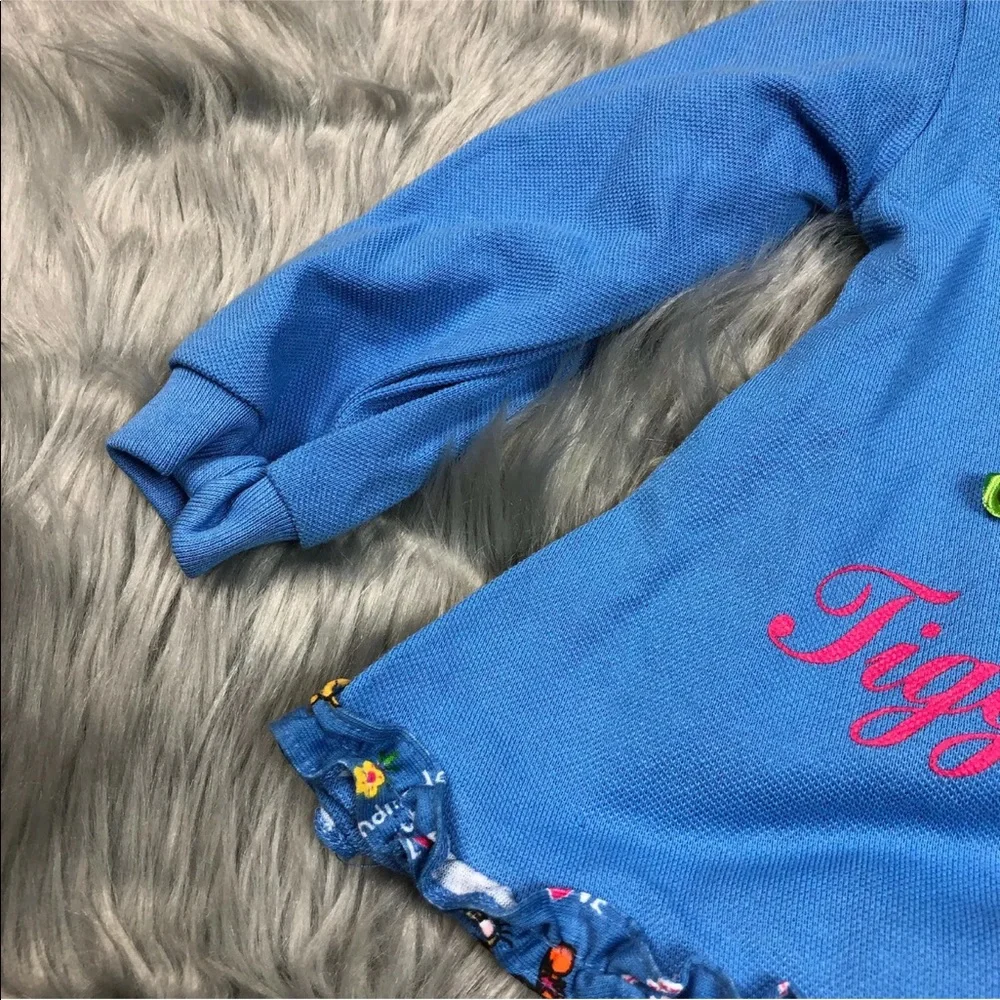 Vintage Disney Tigger Winnie The Pooh Blue Baby Girls Outfit Set